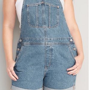 Old navy denim wash short overalls